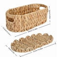 thumbnail image 2 of AuroraX Woven Storage Basket with Lid Handmade Round Seagrass Basket Boho Kitchen Fruit Organizer Natural Water Hyacinth Bin Yellow, 2 of 5