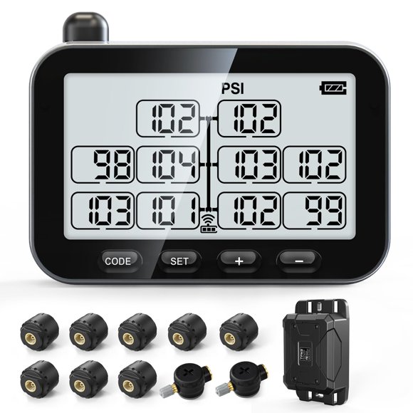 Sistema de monitoreo de presión de neumáticos GUTA para RV con 10 sensores