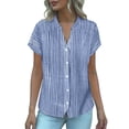 thumbnail image 1 of Camisa de Manga Corta con Cuello en V para las Mujeres, Blusa de Verano Elegante Y de Moda en Poliéster Suave Ligero, 1 of 6