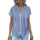 thumbnail image 1 of Camisa de Manga Corta con Cuello en V para las Mujeres, Blusa de Verano Elegante Y de Moda en Poliéster Suave Ligero, 1 of 6