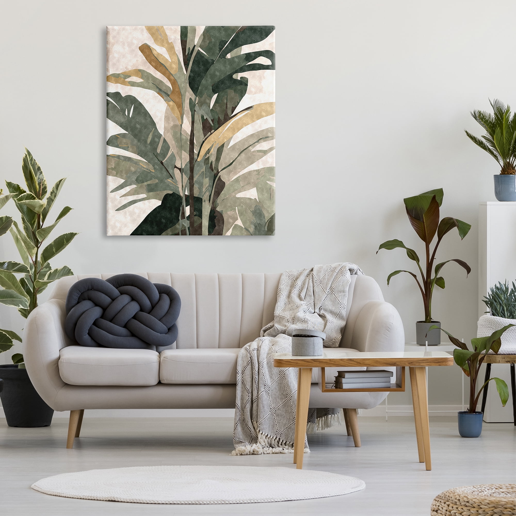 Stupell Industries Palm Plant Abstraction Botanical & Floral Painting Gallery Wrapped Canvas Art Print Wall Art, 36 x 48