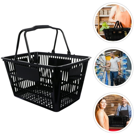 OUNONA 1Pc Portable Storage Basket Plastic Basket with Handles for Bathroom and Kitchen