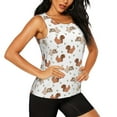 thumbnail image 2 of Xecao Rabbit And Squirrel print women's scoop neck, loose-fit workout tank tops for the gym., 2 of 9