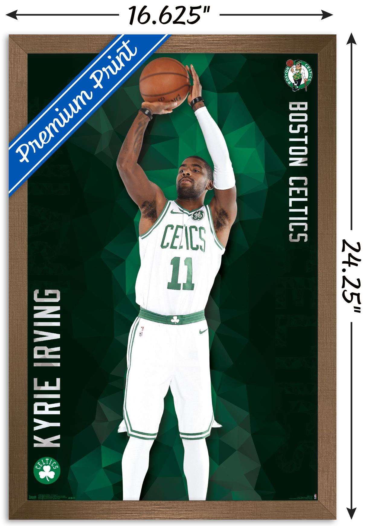 Trends International NBA Boston Celtics - Kyrie Irving 17 Wall Poster 16.5" x 24.25" x .75" Bronze Framed Version