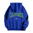 thumbnail image 4 of MHFRRA Sudadera con Capucha y Estampado de Letras, Informal, con Bolsillo Frontal, Ropa de Calle Cómoda para Uso Diario Azul, 4 of 5