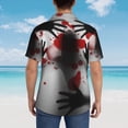 thumbnail image 4 of Fuzoiu Shadows Behind Print Hawaiian Shirt for Men, Summer Beach Casual Short Sleeve Button Down Shirts, Men’s Beach Summer Shirts with Pocket,X-Large, 4 of 7