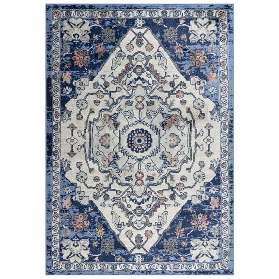 Rizzy Rugs Marquise Area Rug MRQ850 Traditional Blue, 5' 2" x 7' 3", Blue