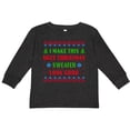 thumbnail image 3 of Inktastic I Make This Ugly Christmas Sweater Look Good Boys or Girls Long Sleeve Toddler T-Shirt, 3 of 5