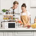 thumbnail image 4 of Kitchen Utensils Gadgets iron Organiser Storage Rack Double Microwave Oven Rack Multi Use Kitchen Shelf Organiser Storage Racks, 4 of 6