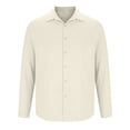 thumbnail image 7 of Ohufall Men's Shirts Cotton Linen Turndown Collar Button Top Long Sleeve Fashion Comfort Casual Tshirts, 7 of 7