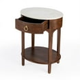 thumbnail image 6 of Butler Specialty Ellen 18.25"W Oval Marble & Wood Nightstand - Brown, 6 of 9