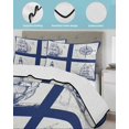 thumbnail image 4 of Nautical Navy Twin XL Size Down Alternative Comforter, Lightweight Comforter Quilt Bedding Set with Pillow Shams Blue Lighthouse Boat Compass Ocean All Seasons Bed Comforter Duvet Insert 68"x98", 4 of 7
