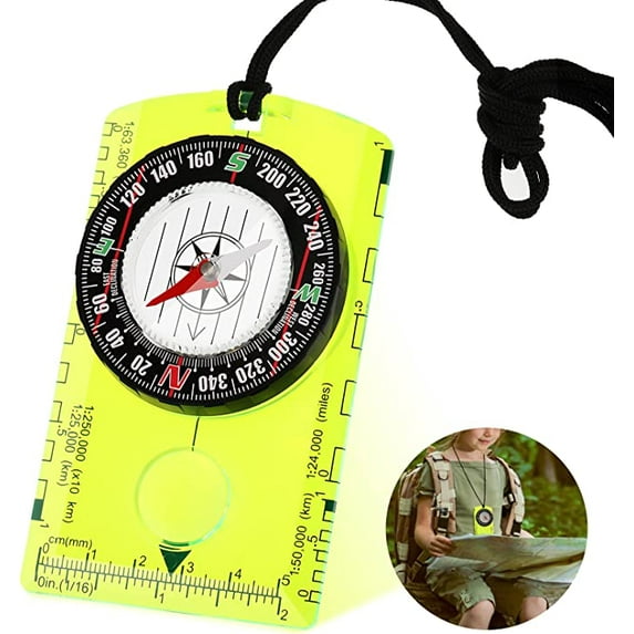 Outdoor Compasses Camping Marching Hiking Map Scale Dial Backpacking Trekking Portable Student Kids Educational Equipment
