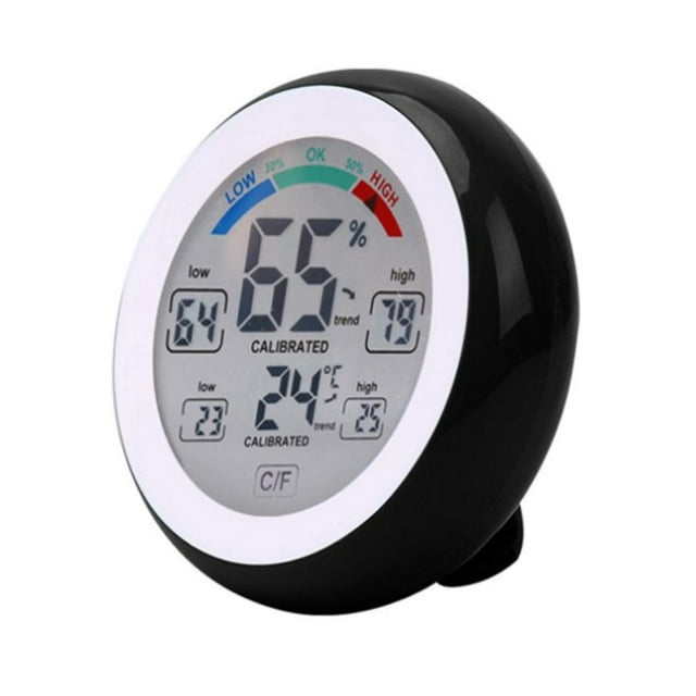 Higrómetro digital, medidor de temperatura y humedad negro kusrkot Monitor de temperatura y humedad