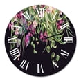 thumbnail image 2 of Designart 'Floral Tropical Leaves Om Black' Farmhouse Wall Clock, 2 of 5