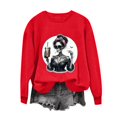 thumbnail image 5 of VKOYWKM Sweatshirts for Women Trendy Halloween Funny Print Pullover Long Sleeve Crew Neck Oversized Sweatshirts Fall Sweatshirt, 5 of 7