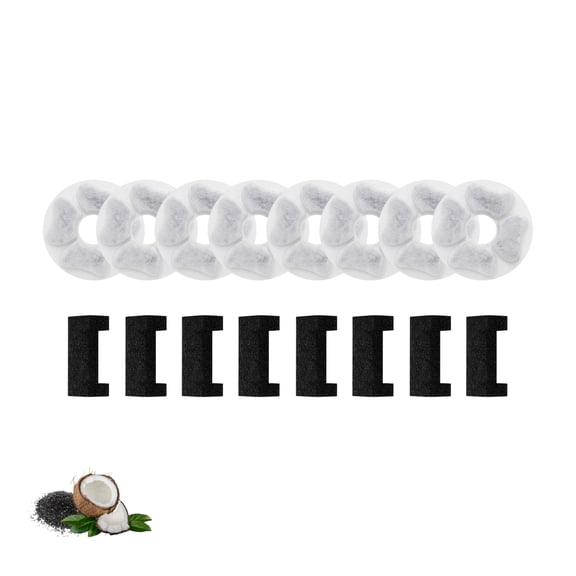 Nispira Cat Water Fountain Replacement Filters with Activated Carbon, Compatible with DEEIPET 74oz/135oz Models, 8 Pack