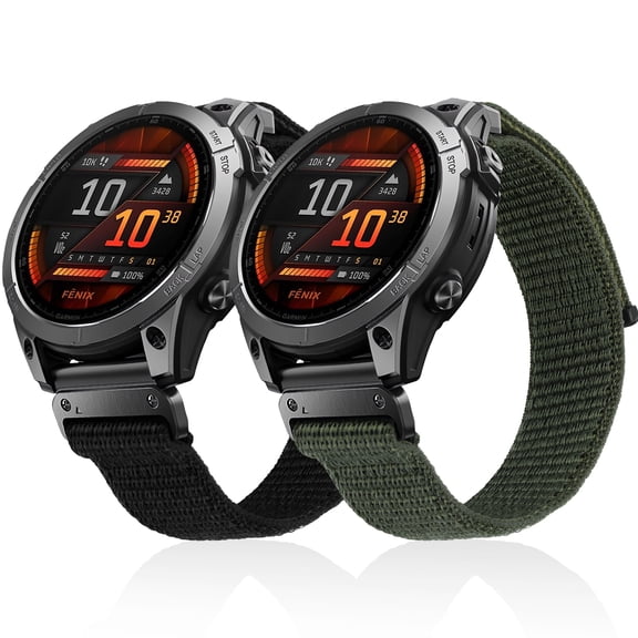Vodtian 22mm Quick Fit Nylon Bands Compatible with Garmin Fenix 8 47mm/Fenix 7/6/5, Approach S62/S60/S70 47mm, Solo Loop Sport Strap for Epix 2/Epix Pro 47mm/Descent G2/G1