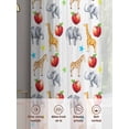 thumbnail image 3 of Cute Giraffe Elephant Sheer Curtains for Living Room Bedroom Blue Green Star Fruits Sheer Curtains 72 Inch Long 2 Panels Set Light Filtering Curtain Window Treatments Drapes for Dining Room, 3 of 6