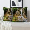 thumbnail image 2 of LALILO Throw Pillow Covers Waterfall Asia Beautiful Fall Forest Cushion Cover 18" x 18", 2 Pack, 2 of 6