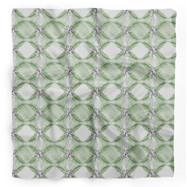 Bimba White Pine & Leaves Pure Silk Printed Head Bandanas Summer Neck Wrap Scarf 40 x 40 Inches
