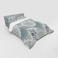 thumbnail image 3 of Grey Duvet Cover Set, Tile Art Mandala with Oriental Touch Eastern Style Motif, Bedding Set with Shams and Fitted Sheet, 3 Sizes, by Ambesonne, 3 of 3
