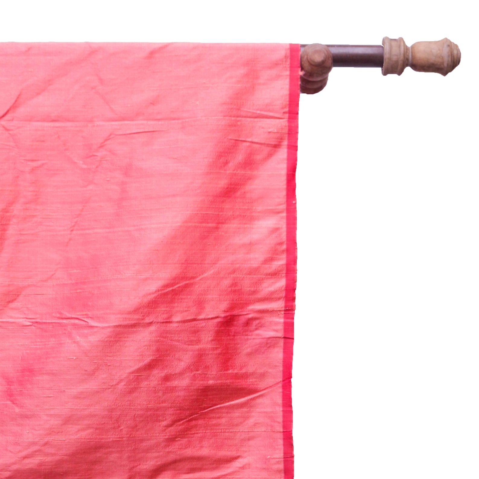 Fabric Mart Direct Coral Pink Silk Dupioni Fabric By The Yard, 41 inches or 104 cm width, 10 Continuous Yards Pink Silk Fabric, Slubbed Silk Dupioni, Bridal Dress Wholesale Silk Dupioni Fabric