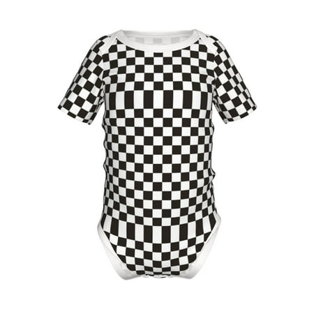 

Yiaed Black and White Checkerboard Print Infant Climbing Short Sleeve Onesie One-Piece Baby Bodysuit Clothes 0-12 Months -18 Months