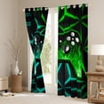 thumbnail image 3 of Manfei Green Cyan Gamepad Blackout Curtains Set of 2 (52x84 Each),Modern Gamer Window Curtains,Kids Video Game Curtains and Drapes,Ultra Soft Home Decor, 3 of 6