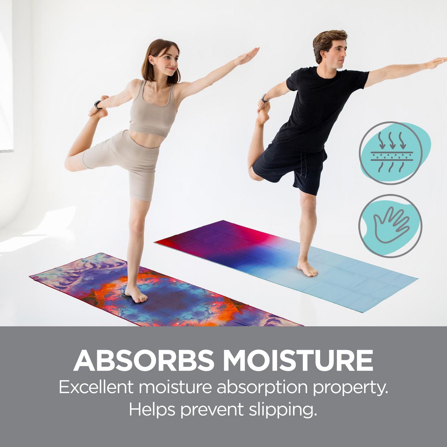 Printed Hot Yoga and Gym Towel -Serenity