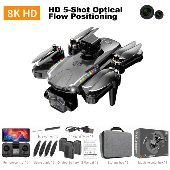 Drone with Camera Big RC Drone 4K Dual Camera FPV Foldable Quadcopter 3 Battery