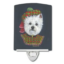 Caroline's Treasures PPP3213CNL Westie Lad Plaid Ceramic Night Light, 6x4x3", multicolor