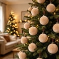 thumbnail image 4 of Yhmxh 6 Pcs Velvet Christmas Ball Ornaments, 3.15 Inch Flocked Christmas Tree Decor Balls, Soft Plush Xmas Hanging Baubles Set for Christmas Tree, Wreath, Holiday Indoor Home Party Decoration, 4 of 6