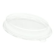 Pulp Tek Oval Clear Plastic Dome Lid - Fits 18 oz Bagasse Salad Plate - 100 Count Box