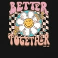 thumbnail image 3 of Better Together Women's V-Neck T-shirt Vintage Retro Boho Style 70s Floral Vibe Hippie Peace Love Friendship Bohemian Tee, 3 of 7