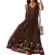 thumbnail image 5 of Vestido Floral De Verano, Vestido Floral Midi Con Dobladillo Con Volantes Sin Mangas Con Cuello En V Para Vacaciones YLSHRF Otros, 5 of 6