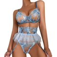 thumbnail image 1 of Gibobby Lencería sexy para mujer, camisón de encaje con camisola de encaje para mujer lencería(Azul, XG), 1 of 5