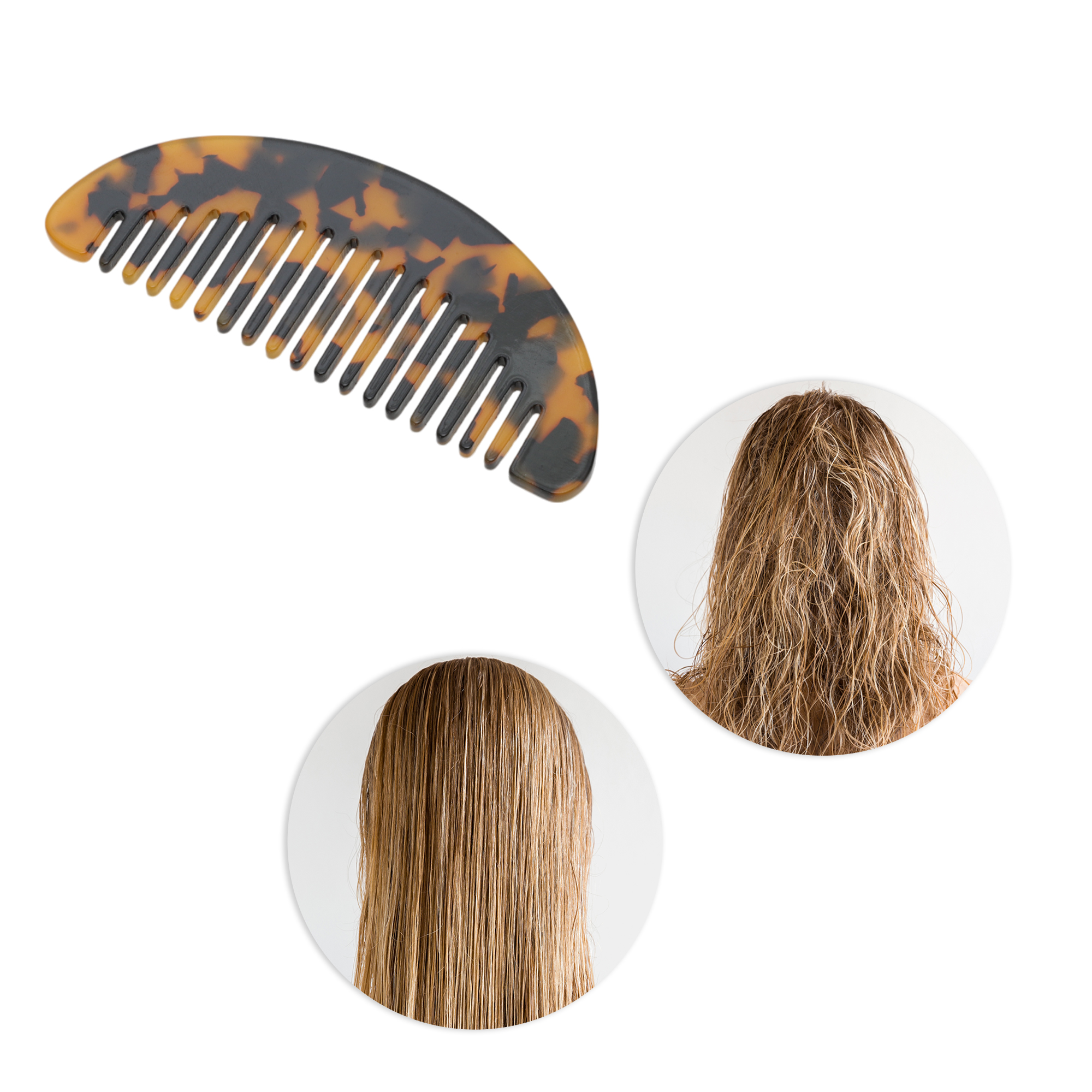 Unique Bargains 1 Pc Geometric Semicircle Wide Tooth Comb for All Hair Types Brown