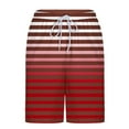 thumbnail image 5 of Fengqque Workout Shorts Men with Liner,Men's Elastic Waist Drawstring Gradient Striped Printing Loose Sports Beach Pants Red-E XL(XL), 5 of 6