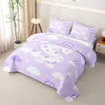 thumbnail image 3 of meiyoeat Purple Personalized Monogram S Twin Quilt Set,Rainbow Cloud Loves Initial Art Twin Coverlet Set For Girl,2-Piece, 3 of 7