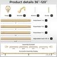 thumbnail image 5 of OLV 1" Adjustable Single Curtain Rod 36-120" with Twist Cage Finial Gold, 5 of 8