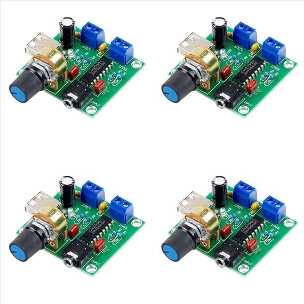 4X Mini Placa Amplificadora de Potencia 5W + 5W HiFi de Dos Canales PM CM2038 5V Fuente USB Amplificador de Audio de Potencia