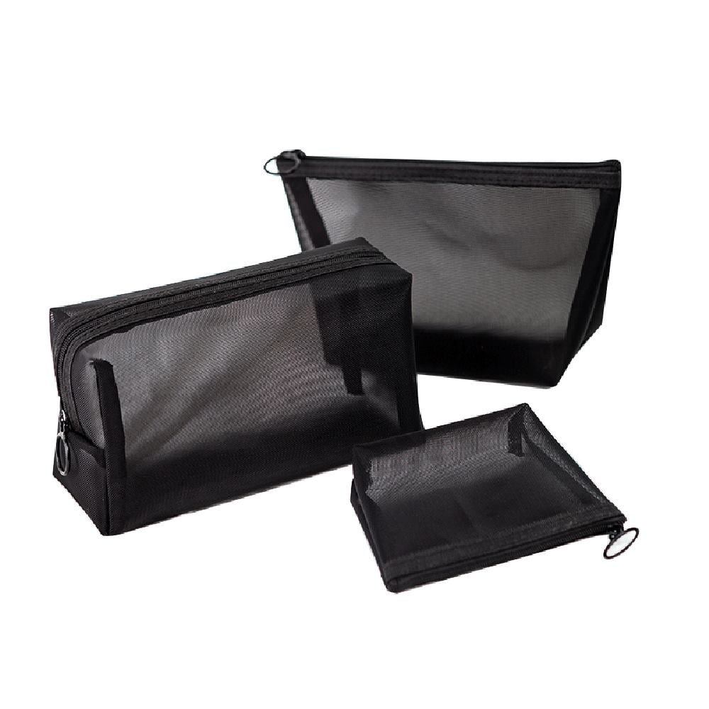 Makeup Storage Pouch With Zipper Black Cloth Portable Storage Hand Tool Bag LI 