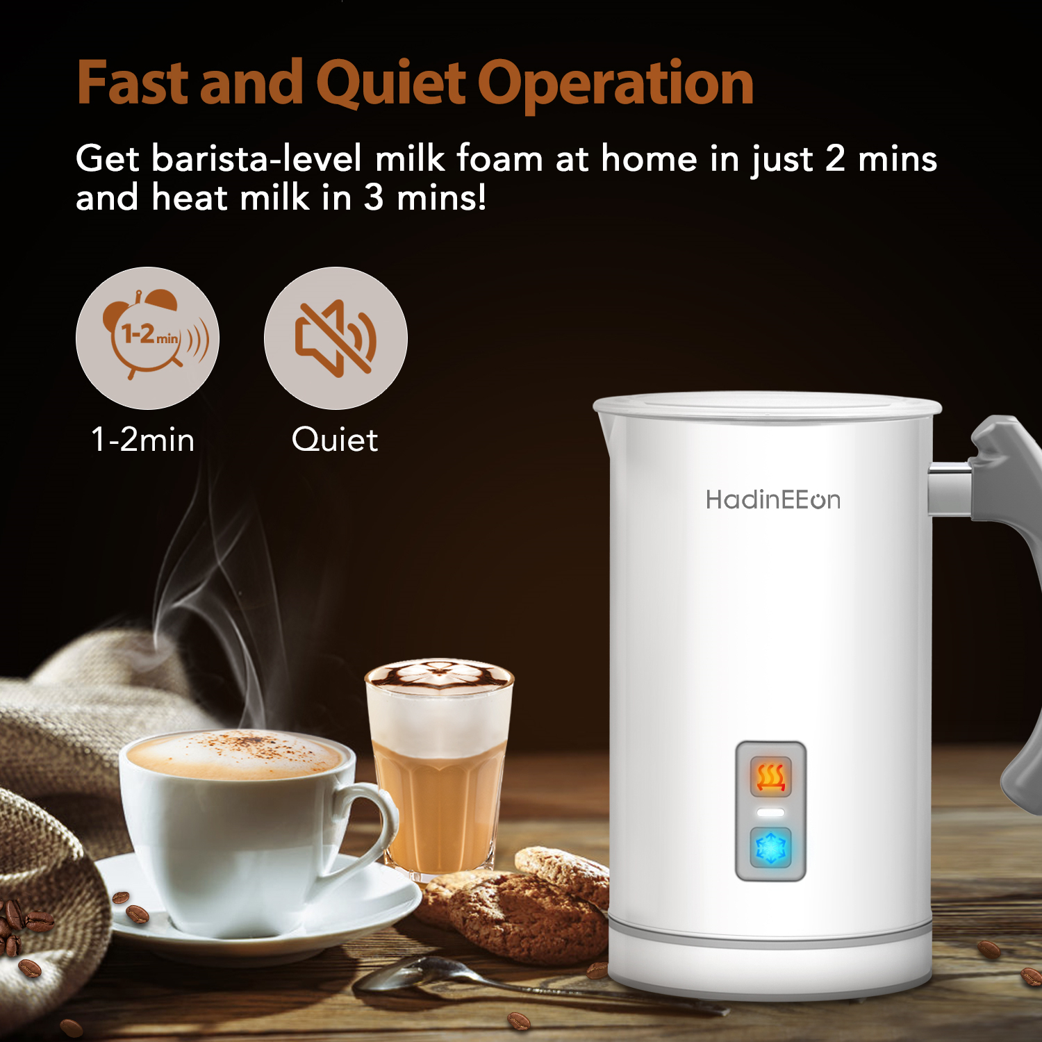 HadinEEon Milk Frother Electric Steamer for Keurig Nespresso coffee latte  machin