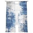 thumbnail image 2 of Abstract Mottled Texture Sheer Curtains 96 Inches Long 2 Panels Retro Gary Blue Gradient Light Filtering Semi Sheer Window Curtains Drapes for Bedroom Living Room 52"x96", 2 of 7
