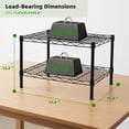 thumbnail image 3 of YRTSH Small Metal Wire Shelving Unit, 2 Tier Wire Shelf Adjustable Storage Shelf for Pantry, Kitchen and Laundry Room 11.5"W x 17.4"D x 12"H Black, 3 of 4