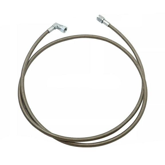 551871 Steel Braided Turbo Oil Feed Line 60" Length 4AN 90 Degree Straight End