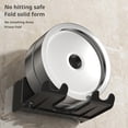 thumbnail image 2 of Wall-Mounted ABS Hair Dryer Storage Rack for Bathroom or Dressing Table with Compartments for Hair Styling Tools, 2 of 9