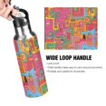 thumbnail image 4 of Yayeee 33oz Insulated Water Bottle Double Wall Stainless Steel with Flip Straw Lid, Art City, 4 of 7