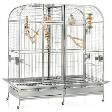 A&E Cage Co. Double Flat Top Macaw Cage-Black - Walmart.com - H-Pole Macaw Cage With Foot Pegs